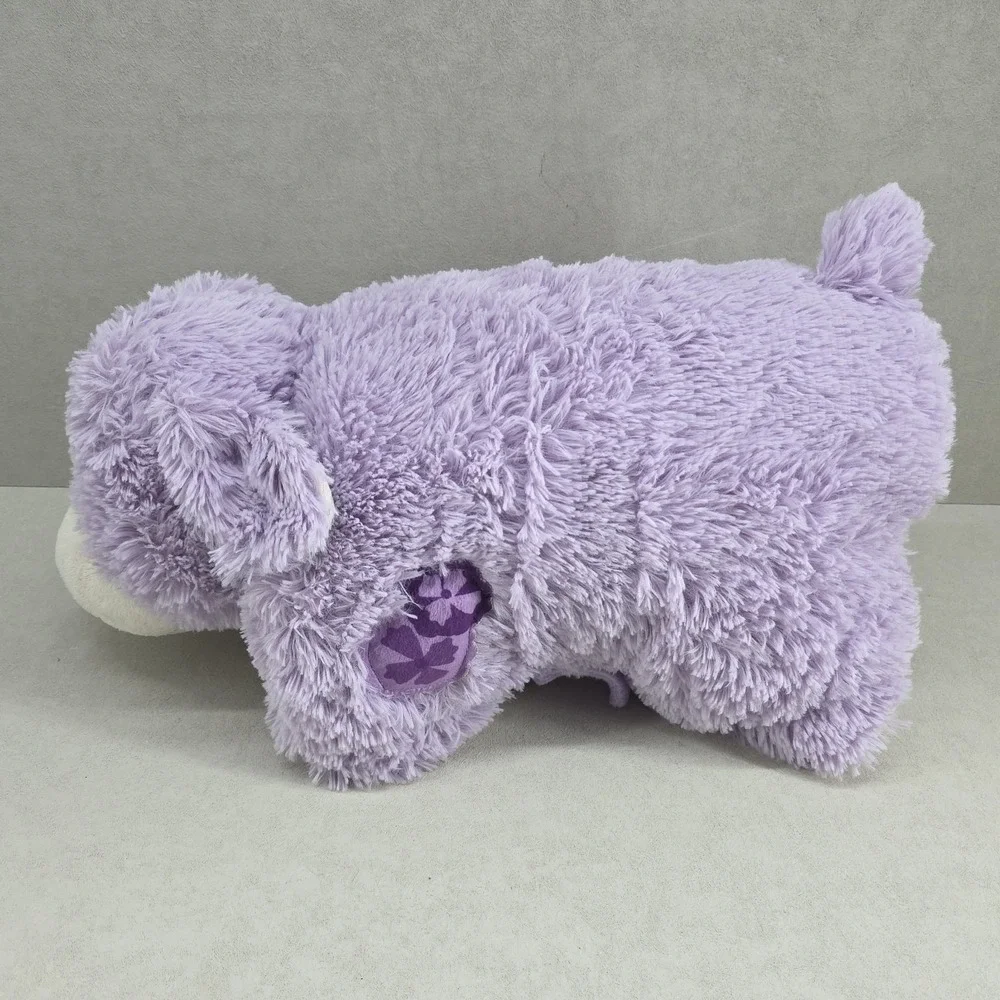 Pillow Pets Purple Plush Stuffed Animal Cow Night Time Sleeping Kids Child